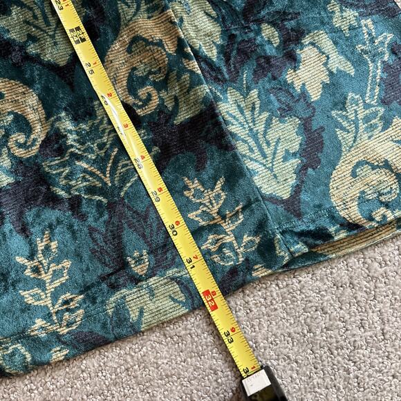 NWT Free People Hold Me Closer Flare Bell Bottom Pants Blue Velvet Emerald Sz XL - Picture 8 of 9